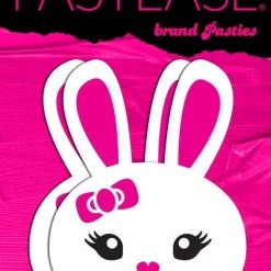 Pastease Halloween Bunny: Cute White Bunny With Pink Heart Nose Ears & Bow Nipple Pasties