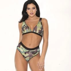 Glitter Weed Print Bralette Women