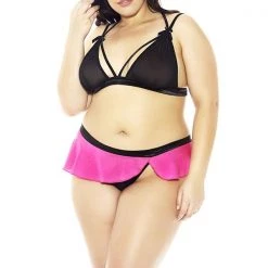 Glitter Women Microfiber & Mesh Bra Set