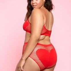 Glitter Open Heart Bra Set