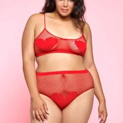 Glitter Open Heart Bra Set