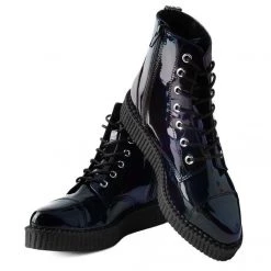 TUK A9502 Black Hologram Pointed Lace Up Boot 14 TUK A9502 Black Hologram Pointed Lace Up Boot