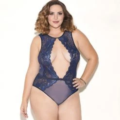 Glitter Women Two Toned No Cup Lace Teddy