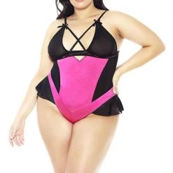 Glitter Microfiber & Mesh Teddy Women