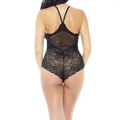 Glitter Halter Lace Teddy
