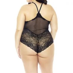 Glitter Halter Lace Teddy