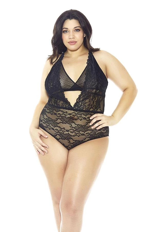 Glitter Halter Lace Teddy 1 Glitter Halter Lace Teddy