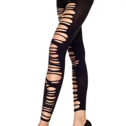 Music Legs Hosiery Spandex Ripped Opaque Stirrup Leggings