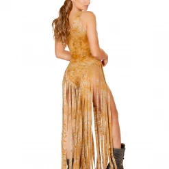 Roma Women Bodysuit With Long Fringe