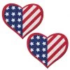 Pastease Love: Glittering USA Red, White & Blue, Stars & Stripes Heart Nipple Pasties Festival