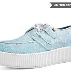 TUK V9312 White Iridescent Glitter Creeper Women