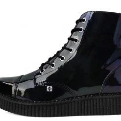 TUK A9502 Black Hologram Pointed Lace Up Boot