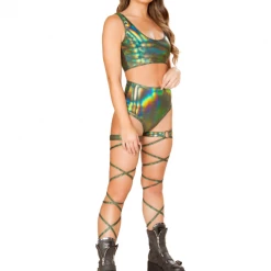 Roma Shimmer High Waisted Shorts Women