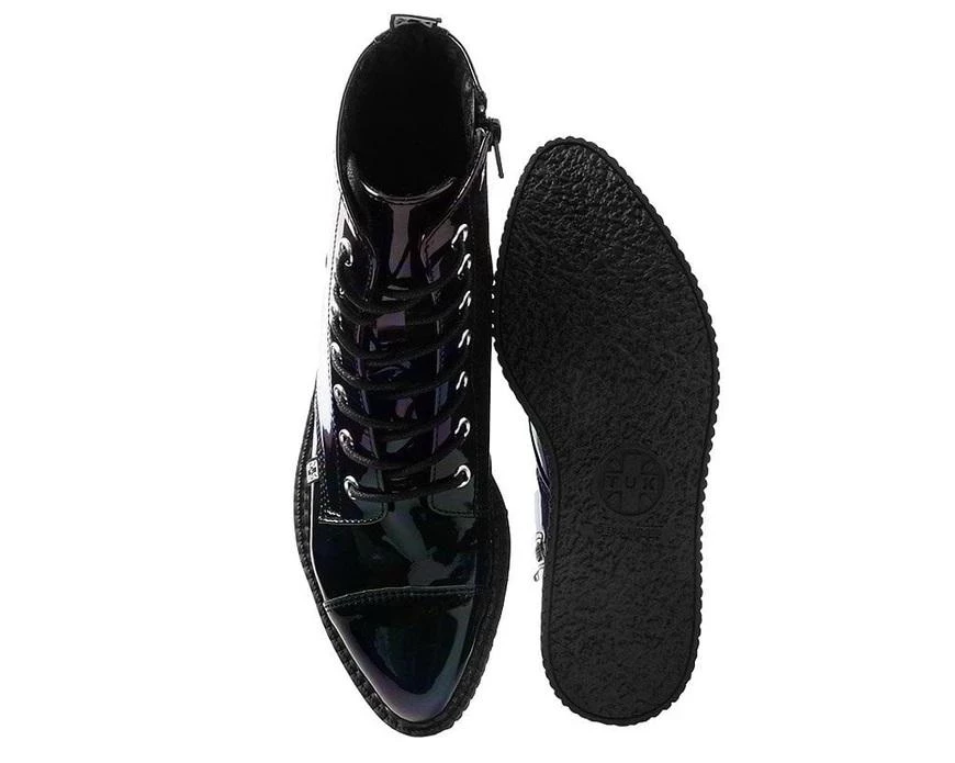 TUK A9502 Black Hologram Pointed Lace Up Boot 5 TUK A9502 Black Hologram Pointed Lace Up Boot