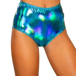 Roma Women Blue Iridescent High-Waisted Shorts