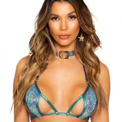 Roma Sequin Cutout Tie Top Women