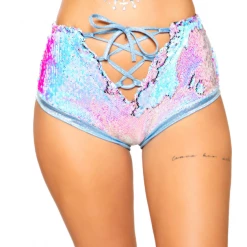 Roma High-Waisted Lace-Up Shorts