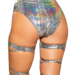 Roma Women Snake Skin High-Waisted Shorts