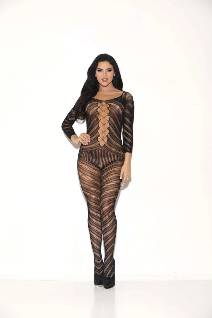 Glitter Women 3-4 Sleeve Bodystocking 3 Glitter Women 3-4 Sleeve Bodystocking
