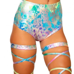 Roma Women Rainbow Splash High-Waisted Shorts