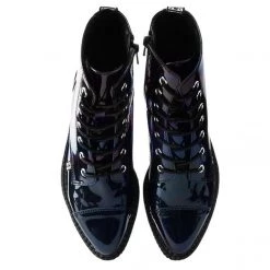 TUK A9502 Black Hologram Pointed Lace Up Boot 15 TUK A9502 Black Hologram Pointed Lace Up Boot