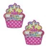 Pastease Cupcake: Pink & Multi-Color Glitter Happy Birthday Nipple Pasties