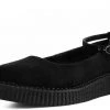 TUK A9416L Black Pointed Ballet Ankle Strap Creeper