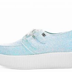 TUK V9312 White Iridescent Glitter Creeper Women