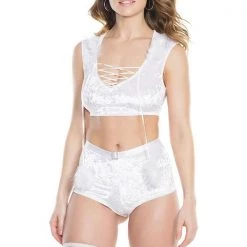 Coquette Velvet Crop Top & Booty Short Set 9 Coquette Velvet Crop Top & Booty Short Set