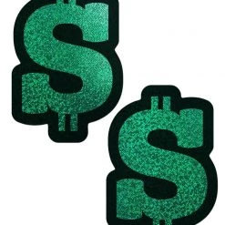 Pastease Money: Green Glitter Dollar Sign Nipple Pasties