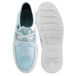 TUK V9312 White Iridescent Glitter Creeper Women