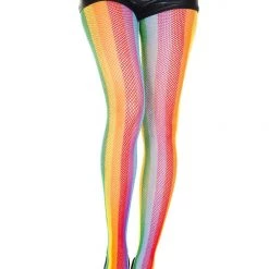 Music Legs Pride Striped Net Pantyhose