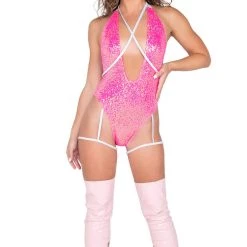 Roma 2PC Low Plunge Sequin Romper Women