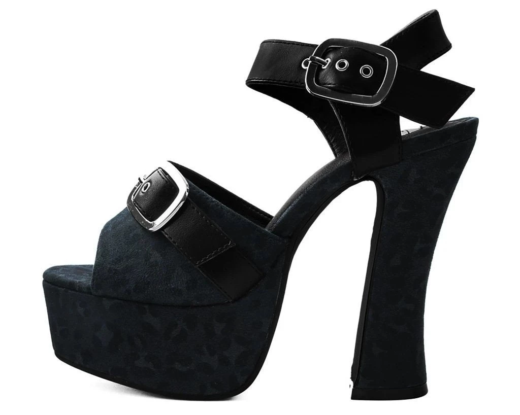 TUK A9439L Black & Grey Leopard Spice Platform Heel Women 3 TUK A9439L Black & Grey Leopard Spice Platform Heel Women