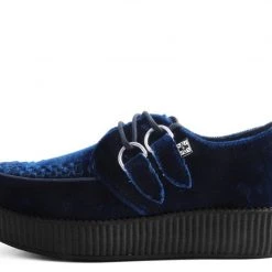Women TUK V9269 Midnight Blue Velvet Creeper 7 Women TUK V9269 Midnight Blue Velvet Creeper