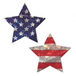 Pastease Star: Glittering Stars & Stripes Nipple Pasties Halloween