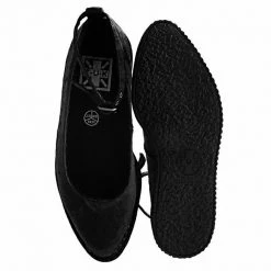 TUK A9416L Black Pointed Ballet Ankle Strap Creeper