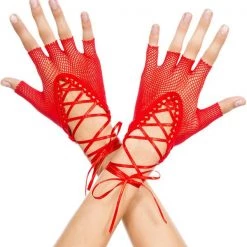 Music Legs Lace Up Wrist Length Fingerless Warmer