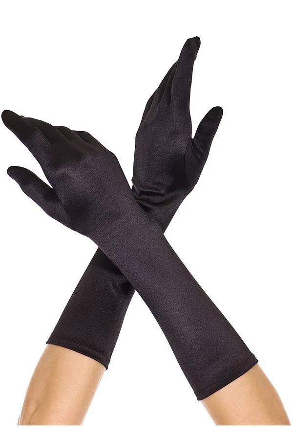 Music Legs Elbow Length Satin Gloves 1 Music Legs Elbow Length Satin Gloves