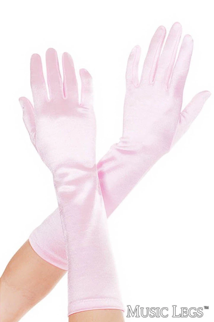 Music Legs Elbow Length Satin Gloves 6 Music Legs Elbow Length Satin Gloves