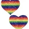 Pastease Halloween Love: Glittering Double Rainbow Heart Nipple Pasties