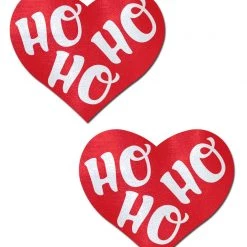 Pastease Love: Red And White Ho Ho Ho Hearts Nipple Pasties Halloween