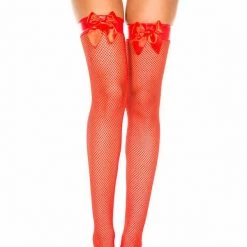 Music Legs Vinyl Top Bow Thigh Hi