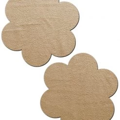 Pastease Daisy: Camel Suede Flower Nipple Pasties Festival