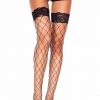 Music Legs Christmas Lace Top Fishnet Thigh Hi