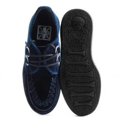 Women TUK V9269 Midnight Blue Velvet Creeper 8 Women TUK V9269 Midnight Blue Velvet Creeper