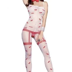 Music Legs Kiss Bodystocking