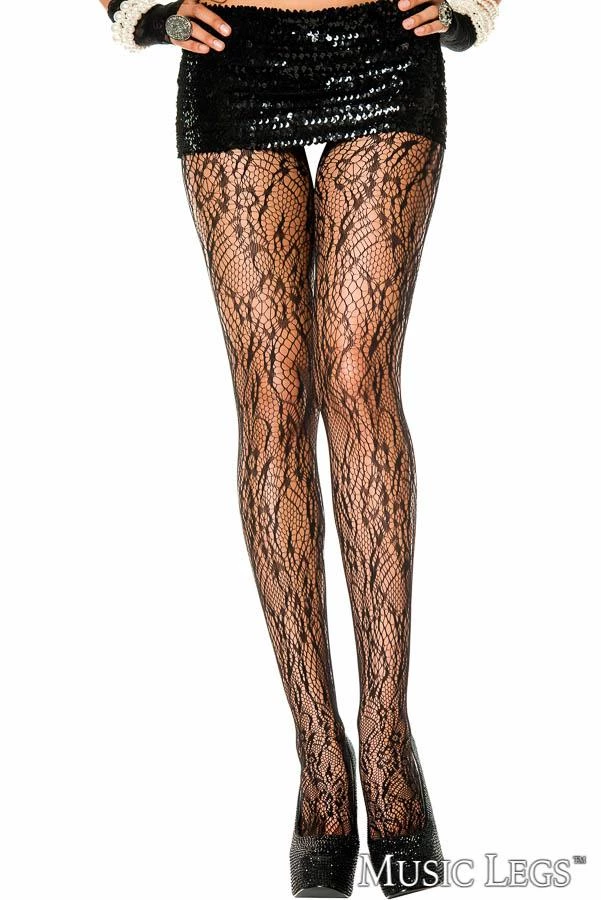 Music Legs Floral Lace Pantyhose 1 Music Legs Floral Lace Pantyhose
