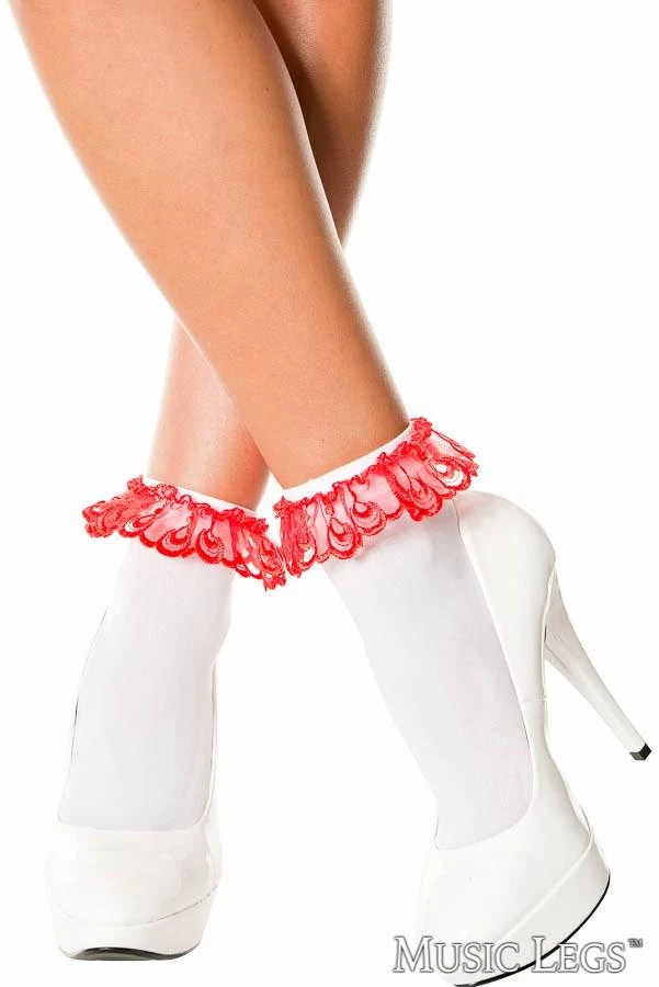 Music Legs Ruffle Ankle Hi Christmas 4 Music Legs Ruffle Ankle Hi Christmas