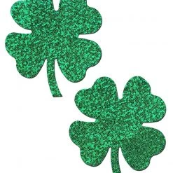 Pastease Four Leaf Clover: Glittering Green Shamrocks Nipple Pasties